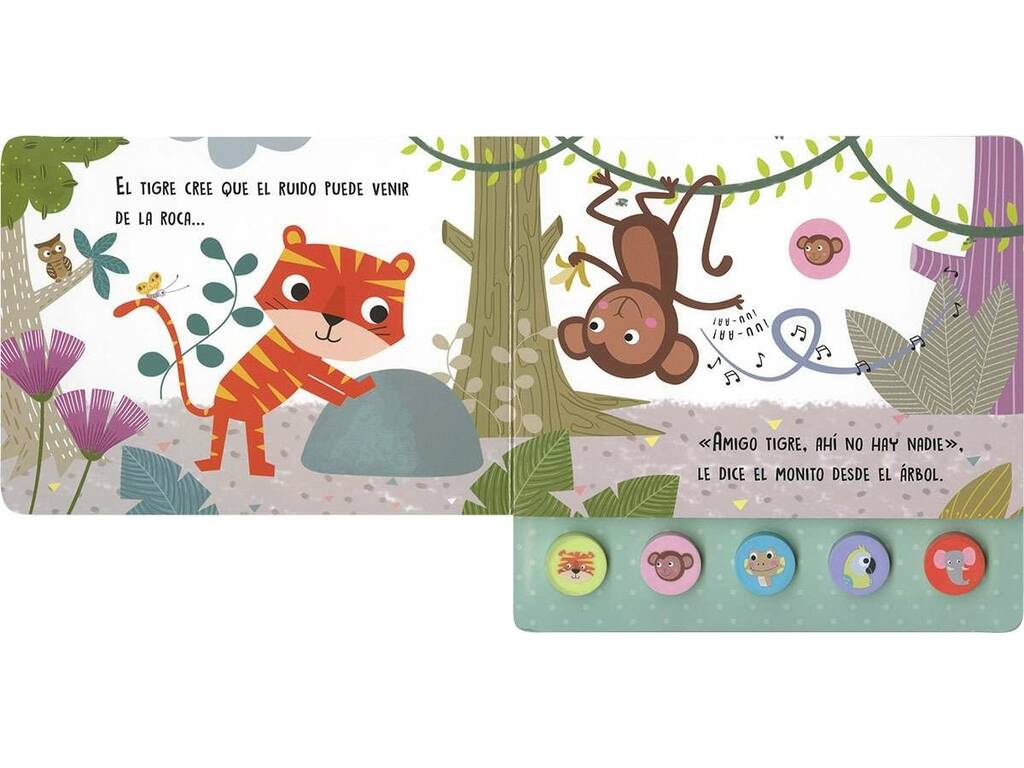 Livre cinq sons La jungle avec des boutons
