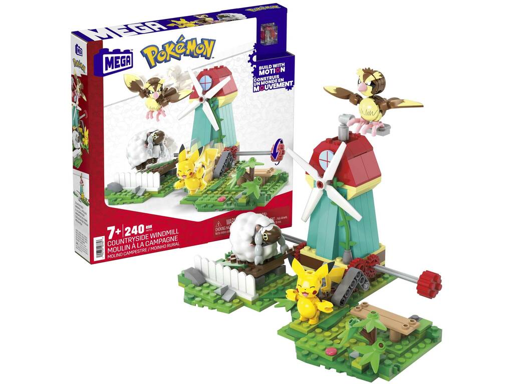 Pokémon Mega Pack Molino Campestre com Pikachu, Pidgey e Wooloo Mattel HKT21