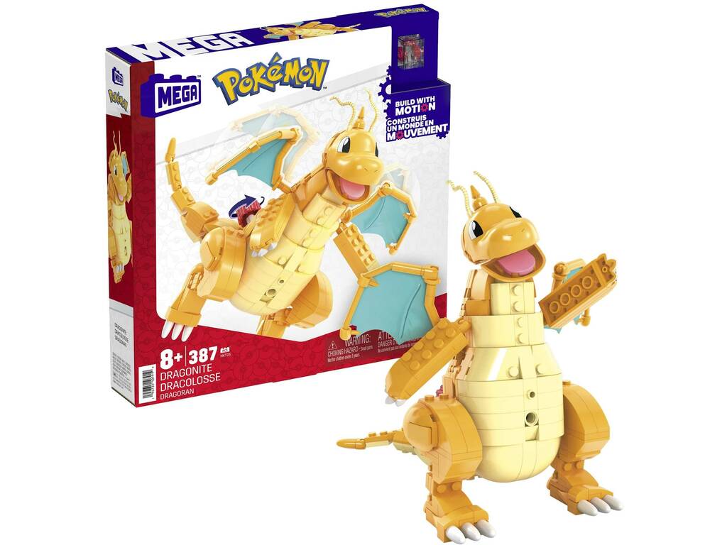 Pokémon Mega Figura Dragonite com Movimiento Mattel HKT25