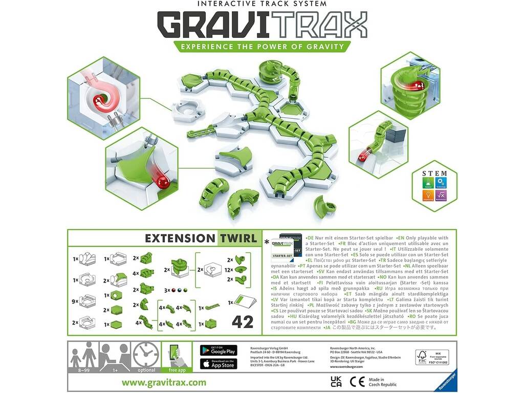 Ravensburger GraviTrax Erweiterung Twirl - Ideales Zubehör für spektakuläre  Kugelbahnen, Konstruktionsspielzeug für Kinder ab 8 Jahren