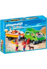 Playmobil Family Fun Coche Familiar con Lancha de Playmobil 4144