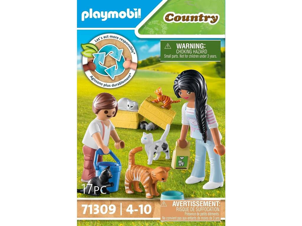 Playmobil Fazenda Família de Gatos de Playmobyl 71309