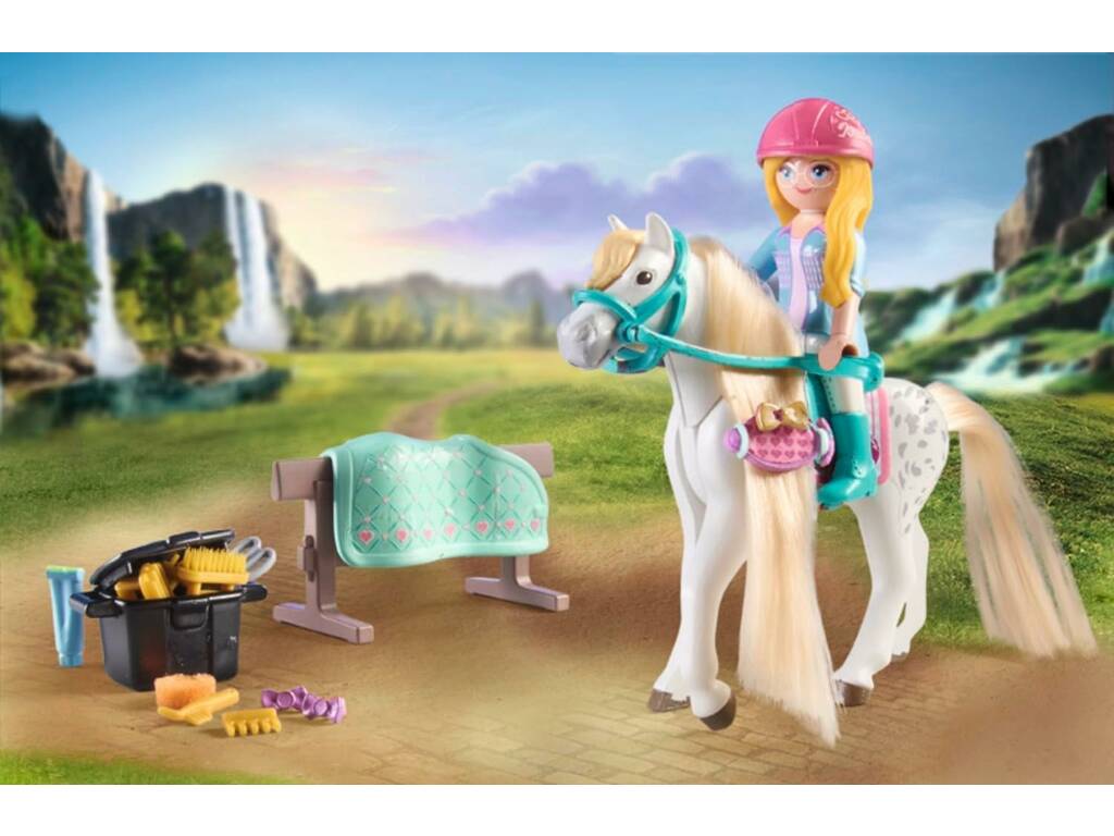 Playmobil Horses Of Waterfall Set de Limpieza con Isabella y Lioness 71354