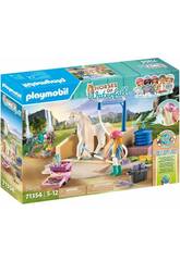 Playmobil Ensemble de nettoyage des chevaux de la cascade avec Isabella et Lionne 71354