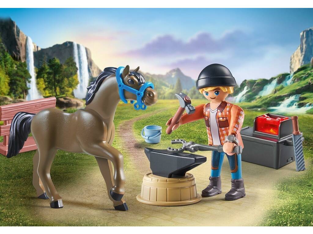 Playmobil Horses of Waterfall Hufschmied Ben und Achilles 71357
