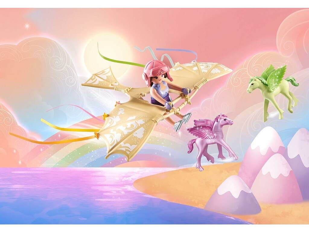 Playmobil Princesse Pegasus avec poulains dans les nuages 71363