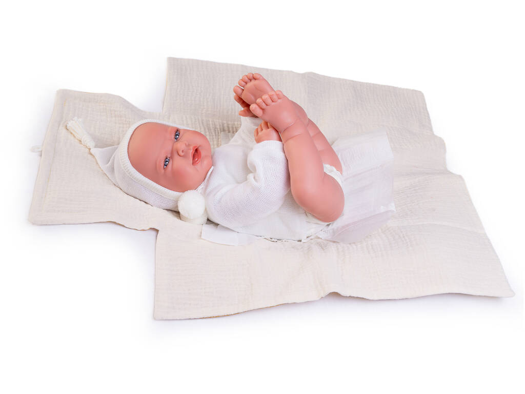 Bambola neonata Leo Senape con fasciatoio 42 cm di Antonio Juan 33345