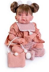 Nica Neugeborene Puppe mit Zöpfen und Tasche 42 cm von Antonio Juan 33347
