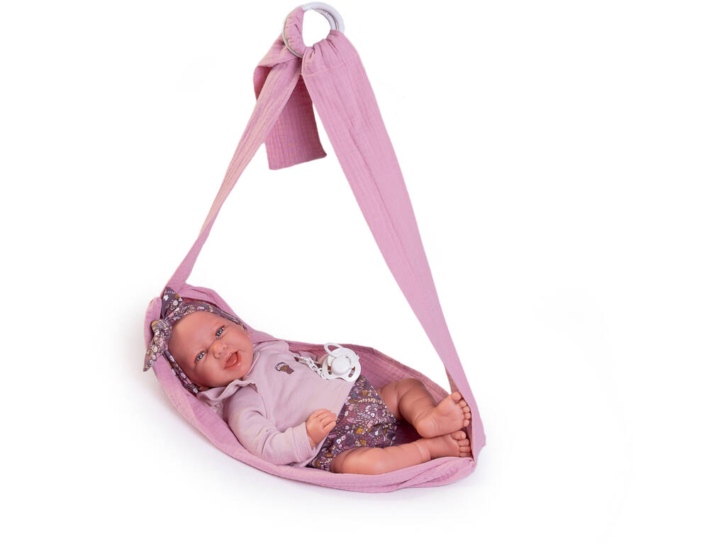 Bambola neonata Carla con fascia porta bebè 42 cm. Antonio Juan 33352