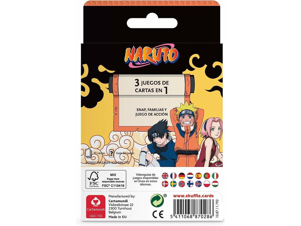 Jeu de palets pour enfants Naruto 3 en 1 Fournier 10037630