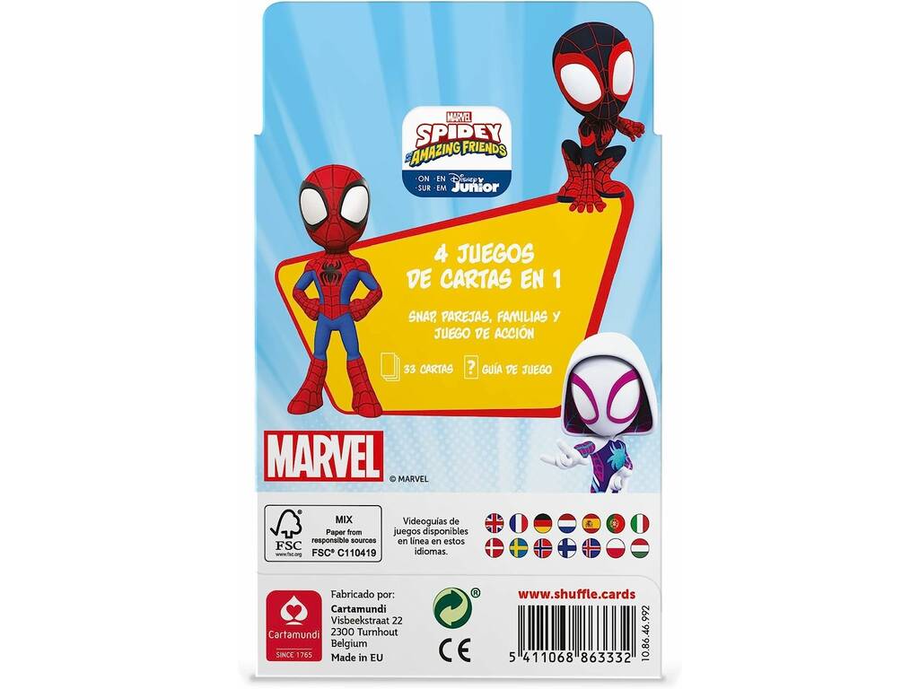 Spidey And His Amazing Friends Kinder-Shuffle-Deck 4 in 1 Fournier 10034850