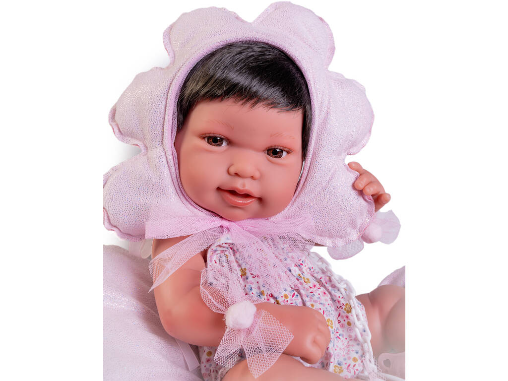 Bambola neonata Pipa Fiore con cuscino 42 cm di Antonio Juan 50397