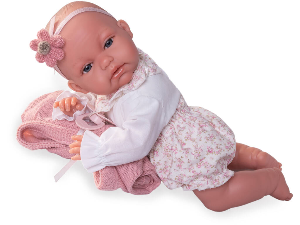 Bambola Baby Toneta con piccola coperta Posturitas 33 cm di Antonio Juan.