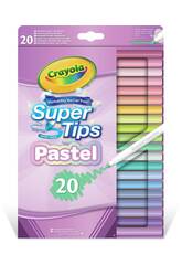 20 Rotuladores Super Punta Lavables Colores Pastel de Crayola 58-7517
