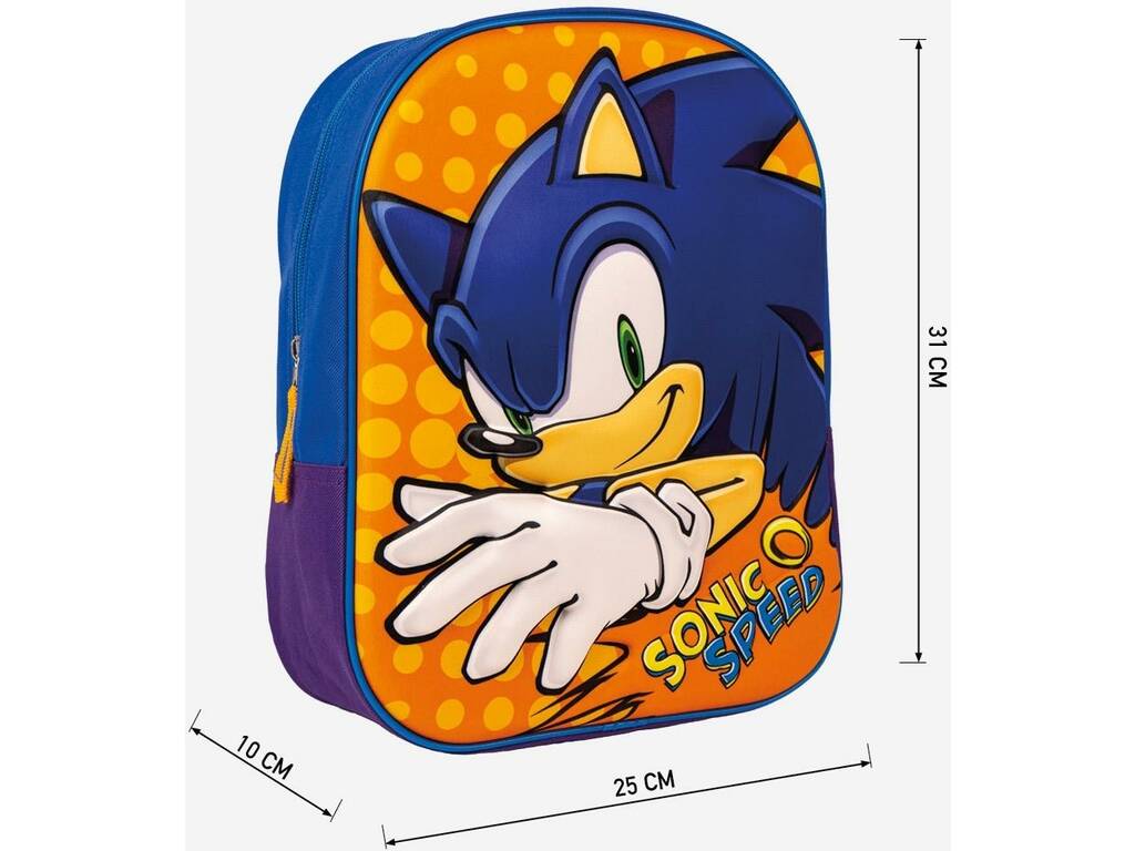 Zaino per bambini 3D Sonic di Cerdá 21000004344
