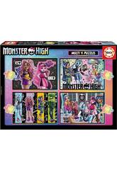 Quebra-cabea Multi 4 Monster High 50-80-100-150 Educa 19706