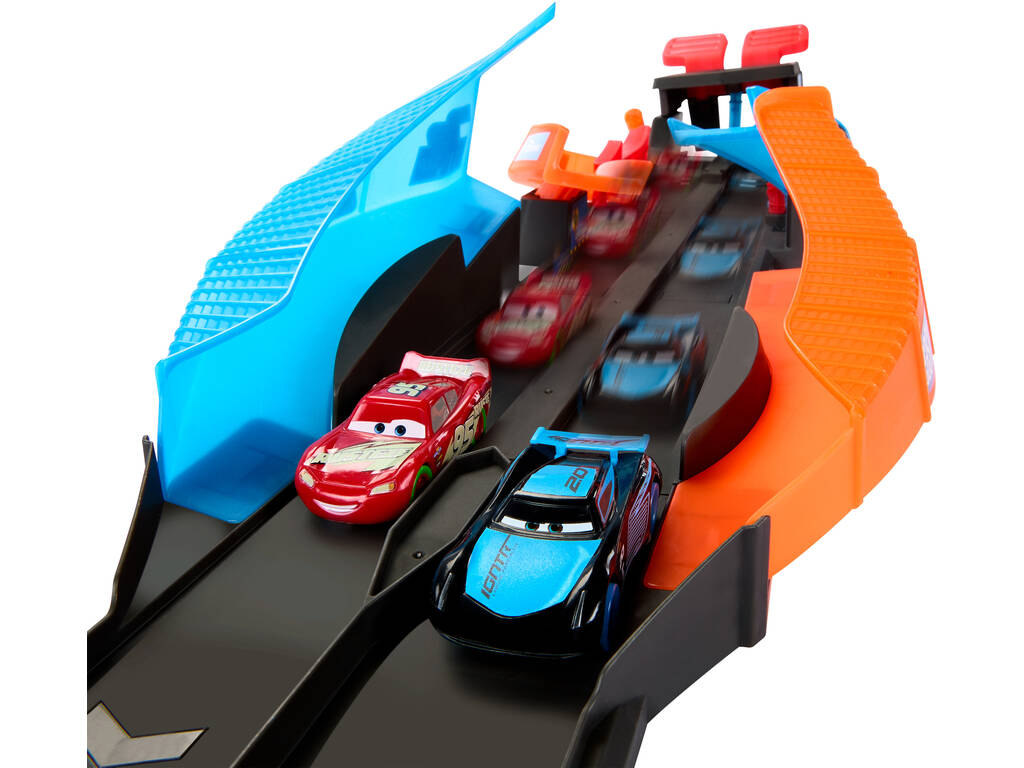 Cars Glow Racers Pista Brillante Lanza y Choca-Crash Mattel HPD80