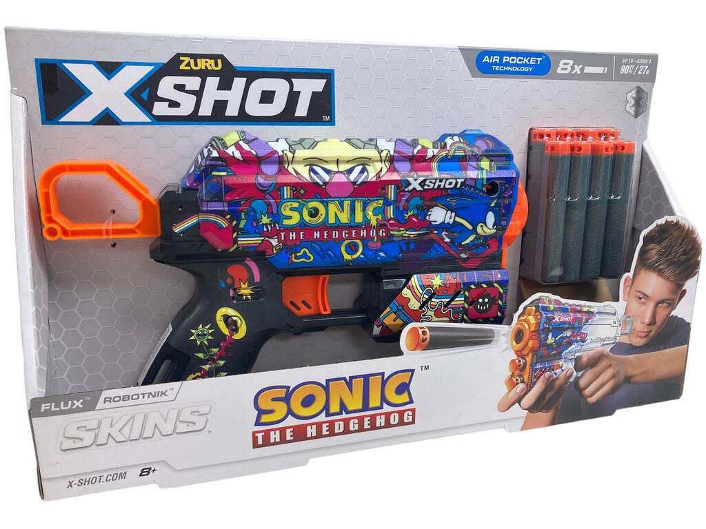 X-Shot Sonic Pistola Lança Dardos Com 8 Dardos Zuru 36648