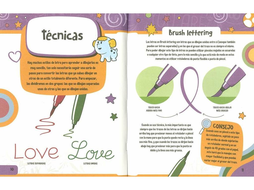 Libro Lettering Con Pegatinas Crea Composiciones y Decoración de Educa 3592