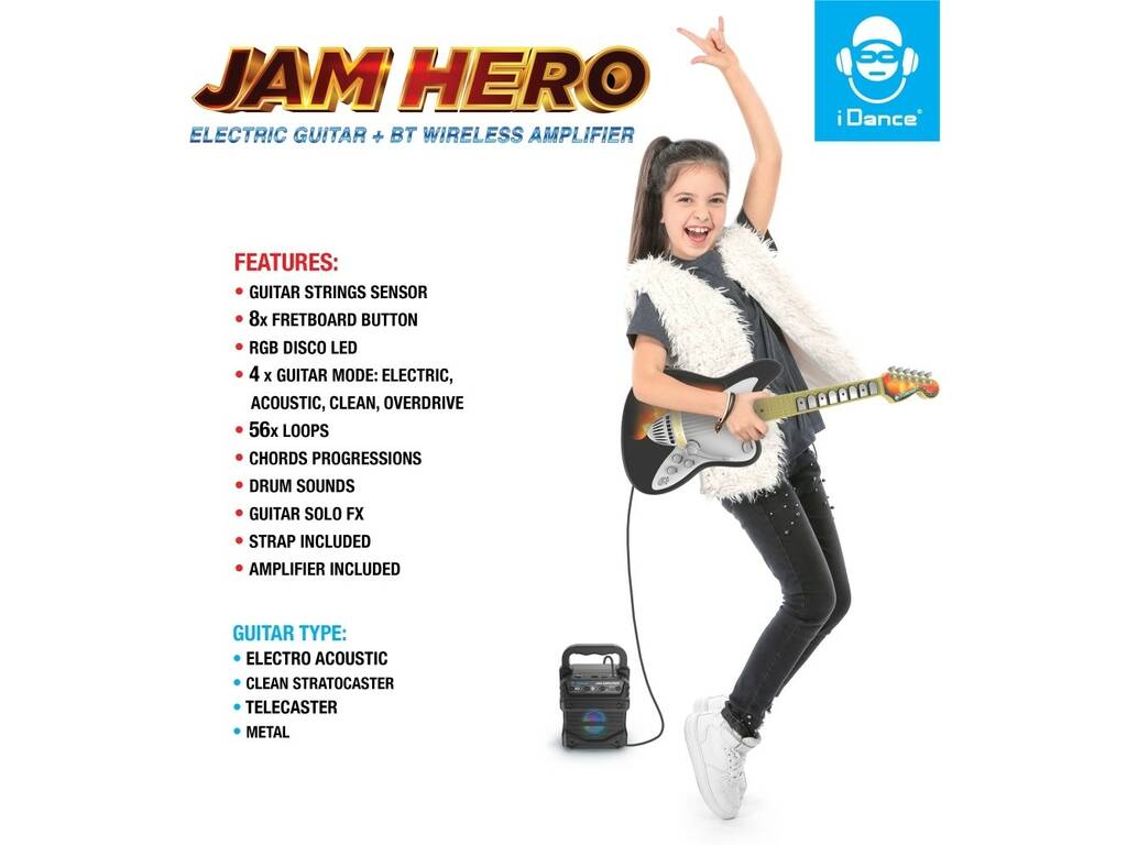 IDance E-Gitarre mit Verstärker Jam Hero Cefa Toys 352
