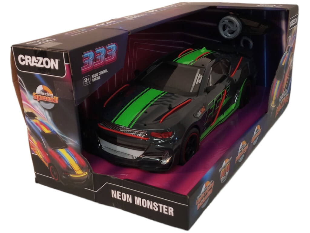 Auto radiocomandata Neon Monster verde 1:12
