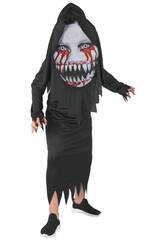 Dämonen-Tunika-Kostüm mit bedruckter Kapuze, Kindergröße M