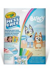 Bluey Colora Senza Macchie di Crayola con Stampini e 4 Pennarelli