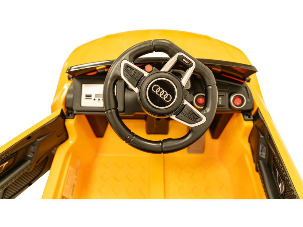 Auto Batteria Audi R8 Spyder Radiocomando 6 V. Giallo