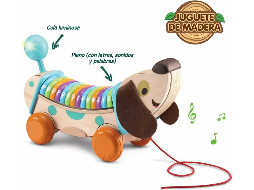 Eco Cagnolino per Bambini in Legno Scopri Lettere e Canzoni di Vtech 615222