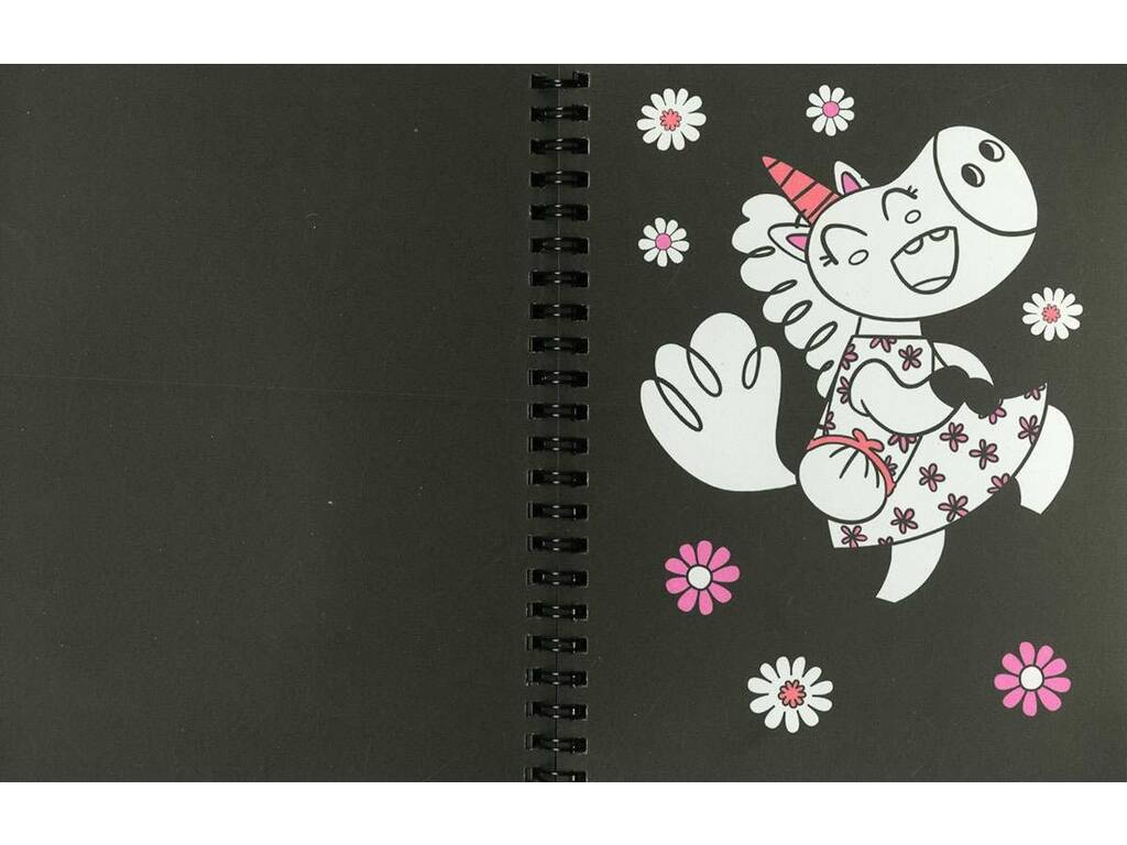 Livre de couleurs néon Licornes 1 avec marqueurs et autocollants