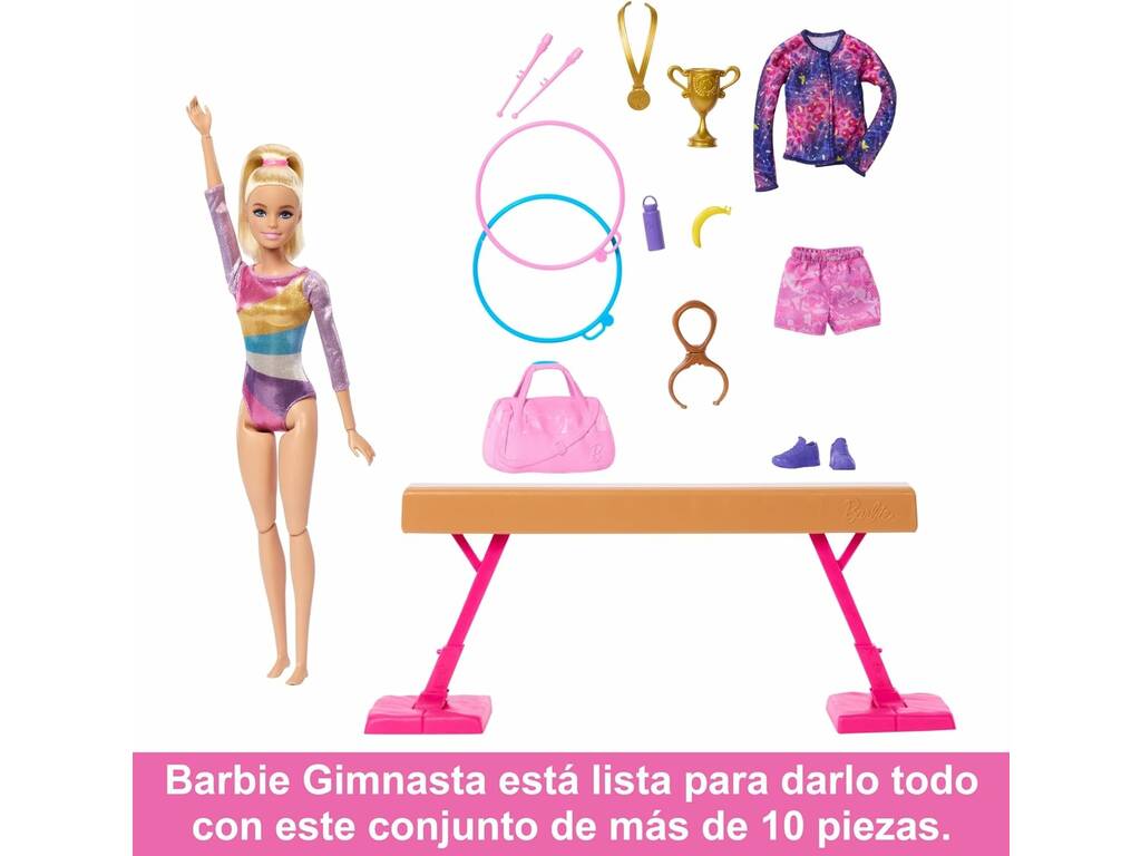 Barbie Tú Puedes Ser Gimnasta Rubia Con Set De Juego de Mattel HRG525