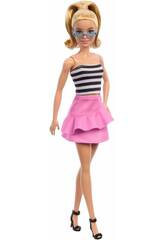 Barbie Fashionista Top rayé avec jupe rose par Mattel HRH11