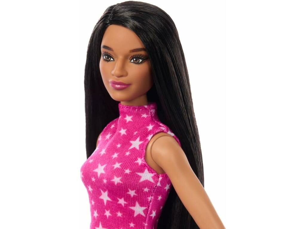 Barbie Fashionista Vestido Rock Rosa y Metálico de Mattel HRH13