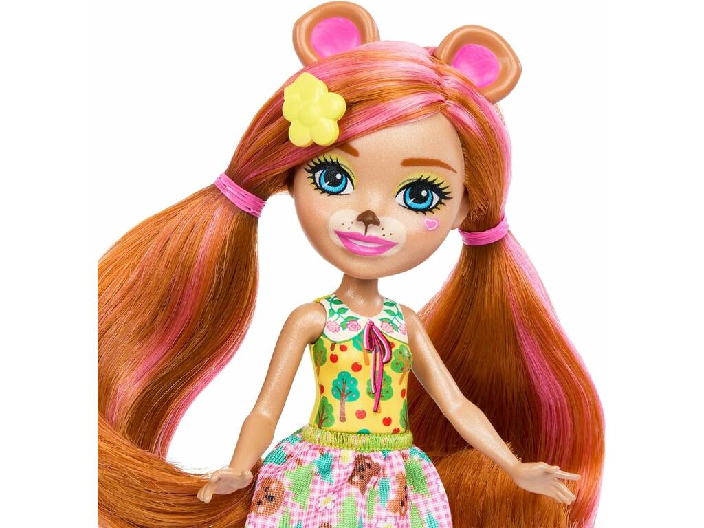 Bambola Enchantimals Cailey Mucca Con Amico Cucciolo Curdle - Giocattolo 15 Cm Per Bambine 4+ Anni, Capelli Pettinabili, Set Con Accessori Tema Animali