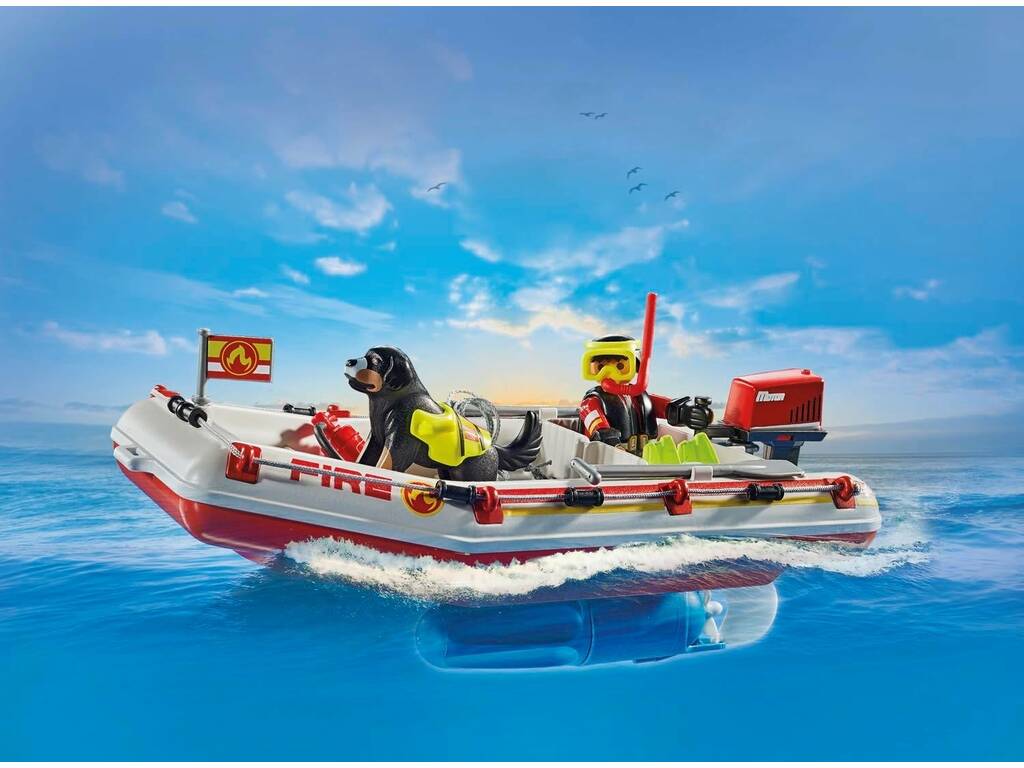 Playmobil Action Heroes Bateau de pompier avec Jet Ski 71464