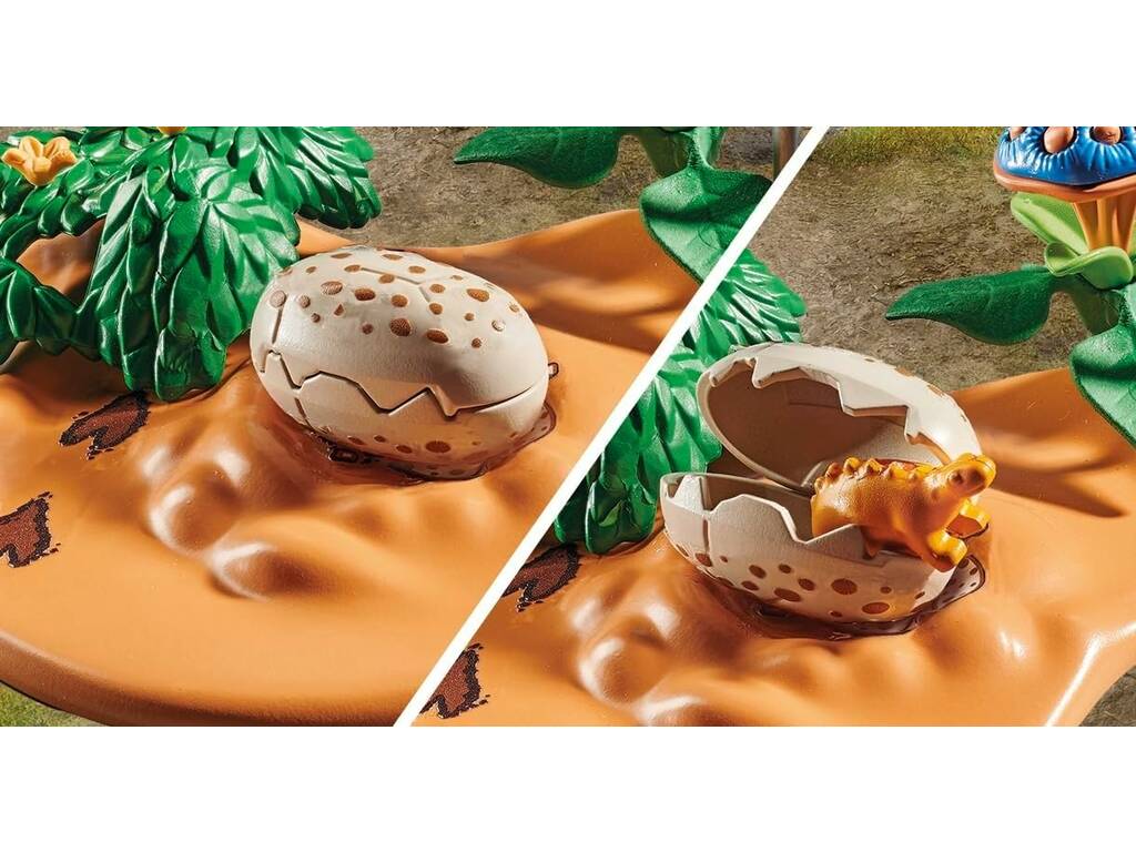 Playmobil Dinos Stegosaurus Nest avec voleur d'oeufs 71526