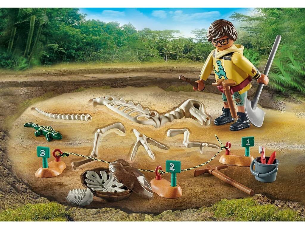 Playmobil Dino Escavação Arqueológica com Esqueleto de Dinossauro 71527