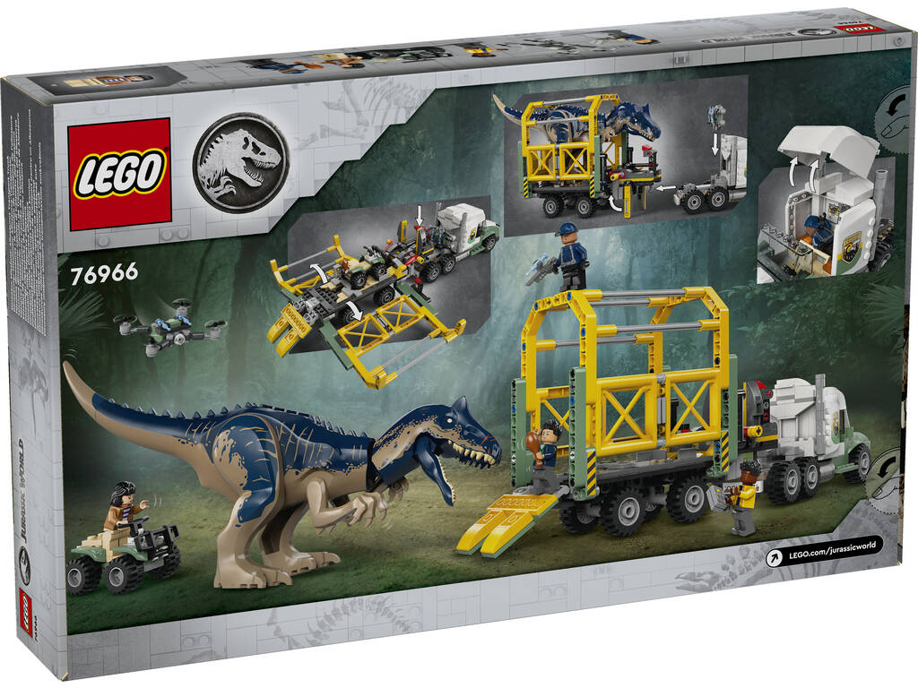 Lego Jurassic World Misiones Dinosaurio: Camión de Transporte del Allosaurus 76966