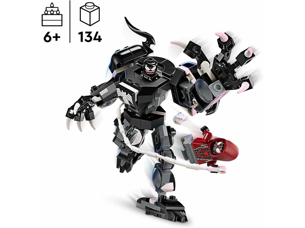 Lego Marvel Spiderman Armatura robotica Venom VS Miles Morales 76276