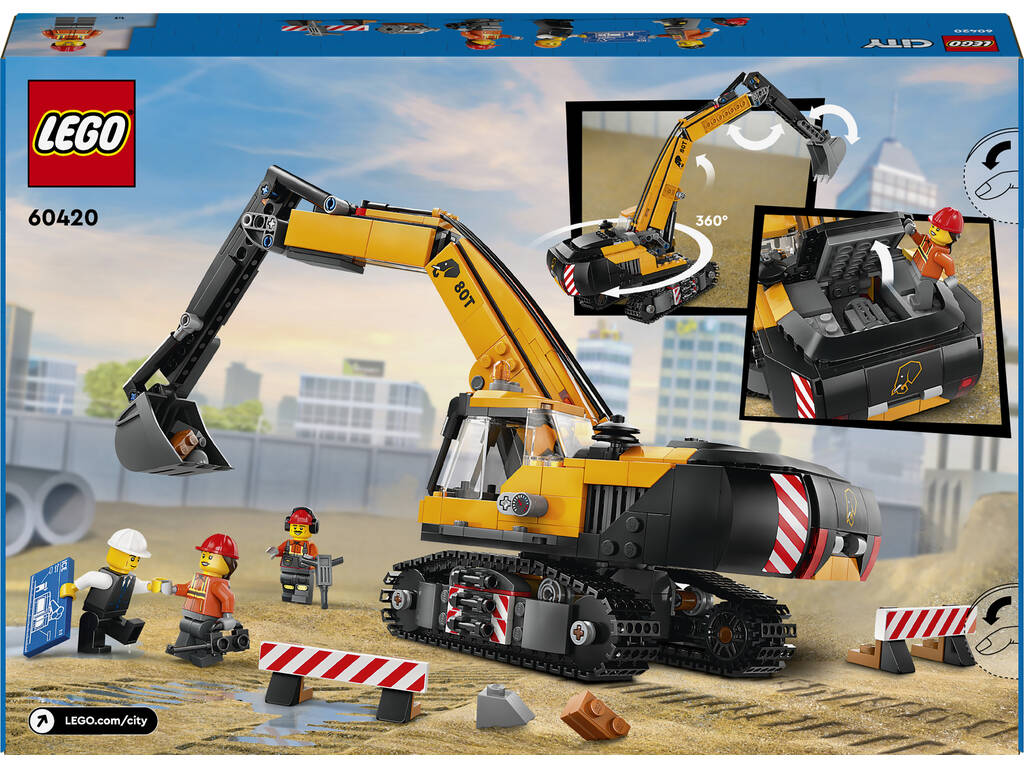 Lego City Excavadora de Obra Amarilla 60420