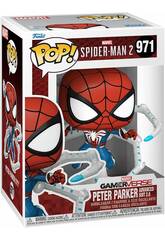 Funko Pop Marvel Spider-Man 2 Figure Peter Parker Advanced Suit 2.0 avec tête pivotante 76109