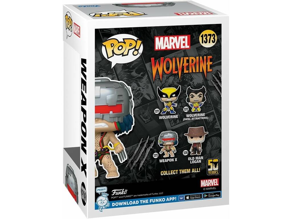 Funko Pop Marvel 50° Anniversario Wolverine Figura Arma X Testa Girevole 77437