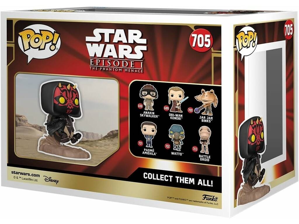 Figurine Funko Pop Star Wars Dark Maul avec Speeder Bloodfine et tête oscillante 76014