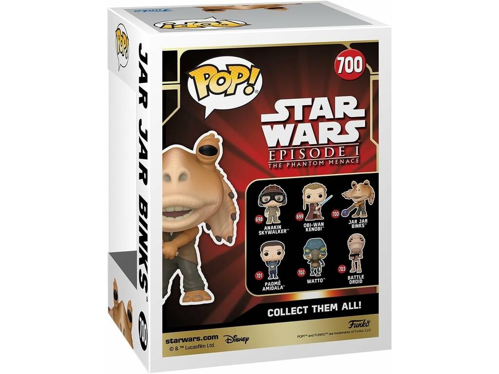 Funko Pop Star Wars Figura Jar Jar Binkscom Cabeça Oscilante 76017