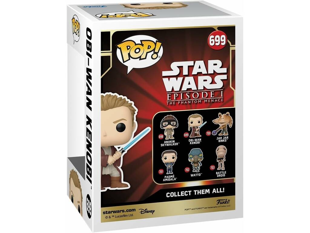 Funko Pop Star Wars Figura Obi-Wan Kenobi con Cabeza Oscilante 76018