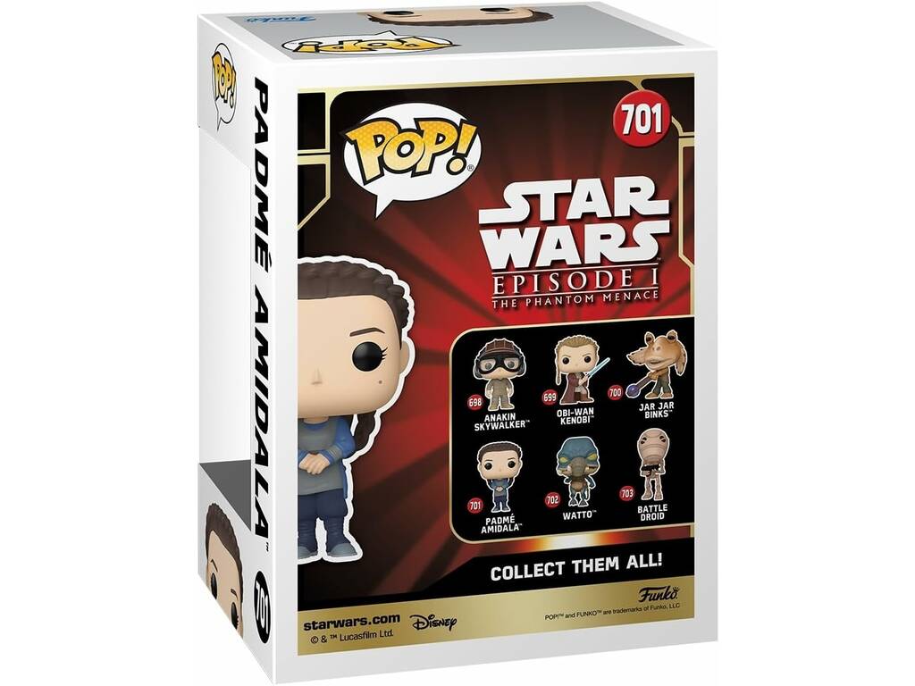 Funko Pop Star Wars Figura Padmé Amidala com Cabeça Oscilante 76019