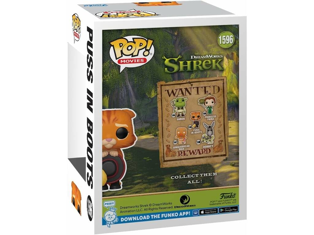 Funko Pop Movies Shrek Figura del Gatto con gli Stivali 81175