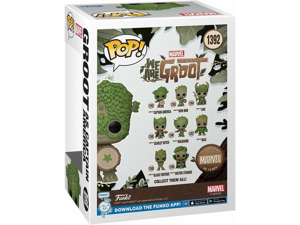 Funko Pop Marvel We Are Groot Figura Groot come Capitan America con testa Oscillante 79515