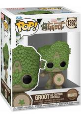 Funko Pop Marvel We Are Groot Figura Groot como Capito Amrica com Cabea Oscilante 79515