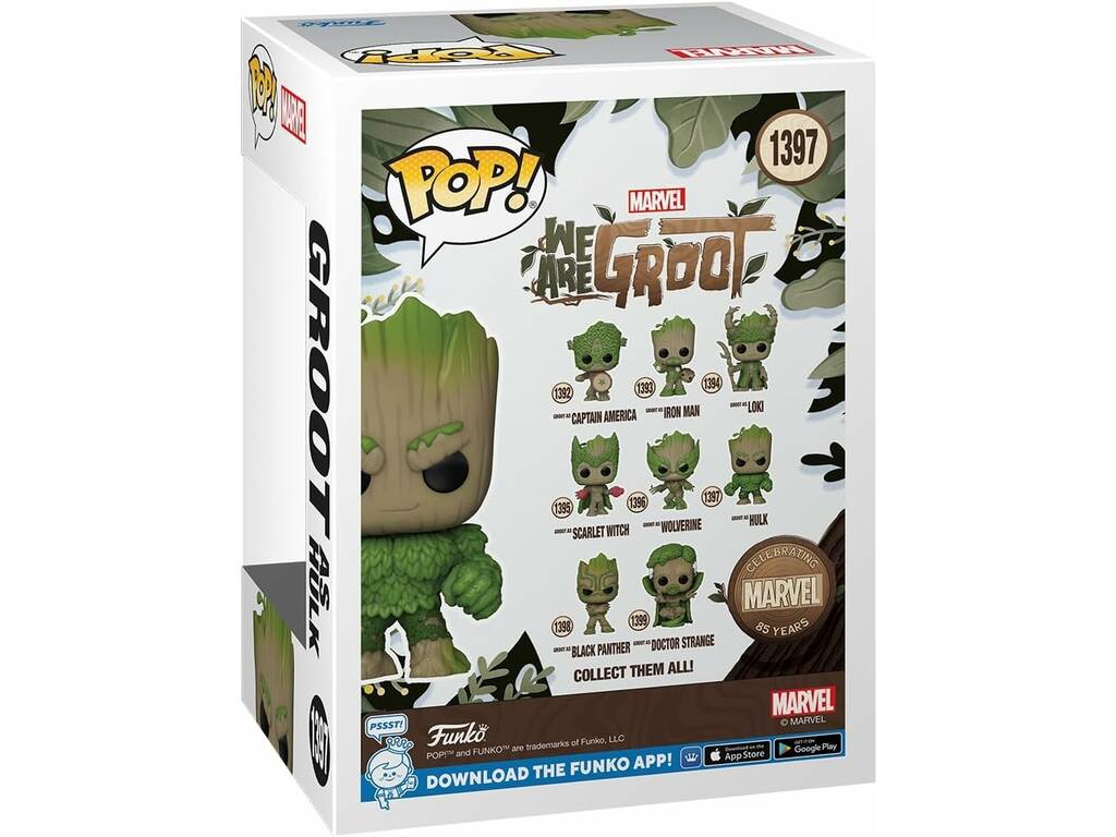 Funko Pop Marvel We Are Groot Figura Groot come Hulk con testa oscillante 81338